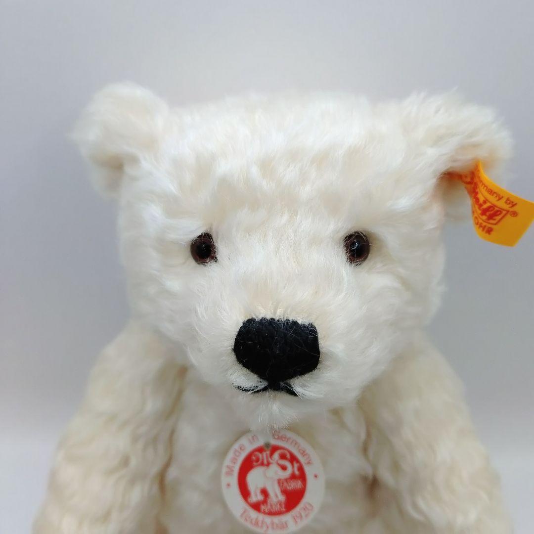シュタイフ Steiff テディベア 黄タグ ホワイト ドイツ製 25cm