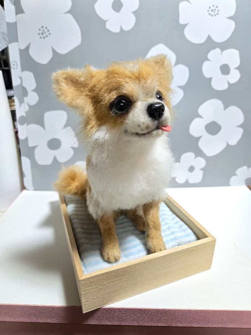羊毛フェルト犬 チワワ お座り