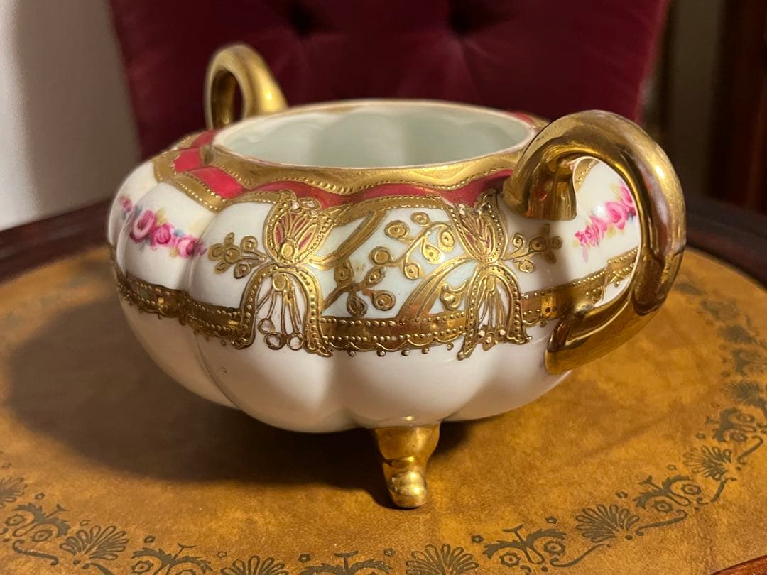 オールドノリタケ　RC印　シュガーポット　金彩