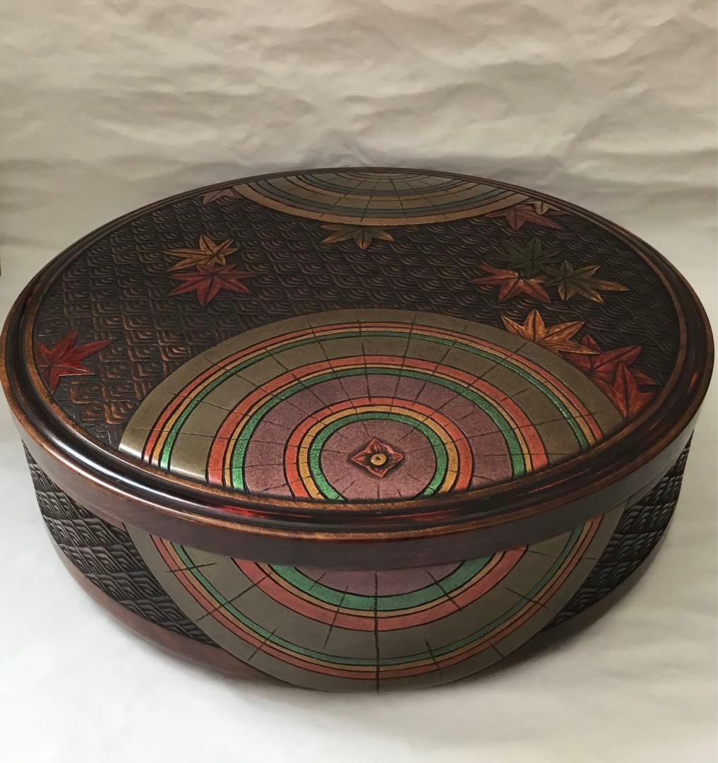 岡山伝統工芸品　烏城彫　漆器 重箱　楓柄 おせち お花見