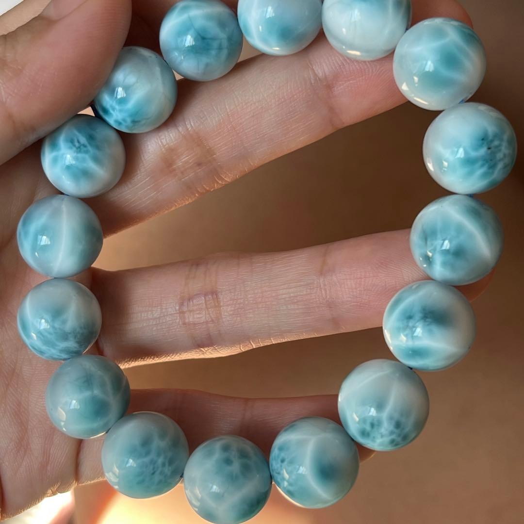 ＊天然石　ラリマー　ブレスレット　13mm＊