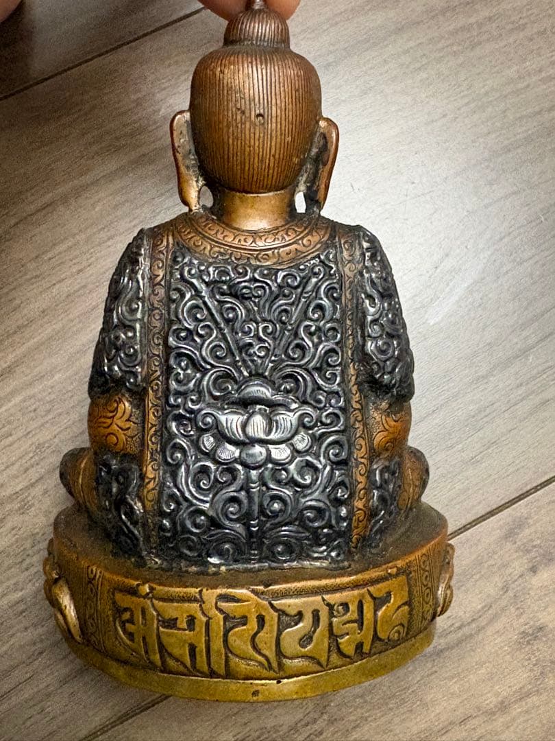 古董 釈迦如来像 仏像 座像 古銅製