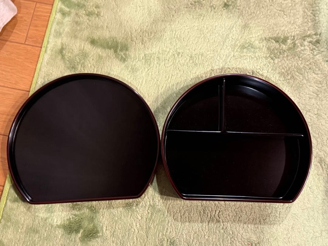 輪島塗　蒔絵　弁当箱　5客組　半月型