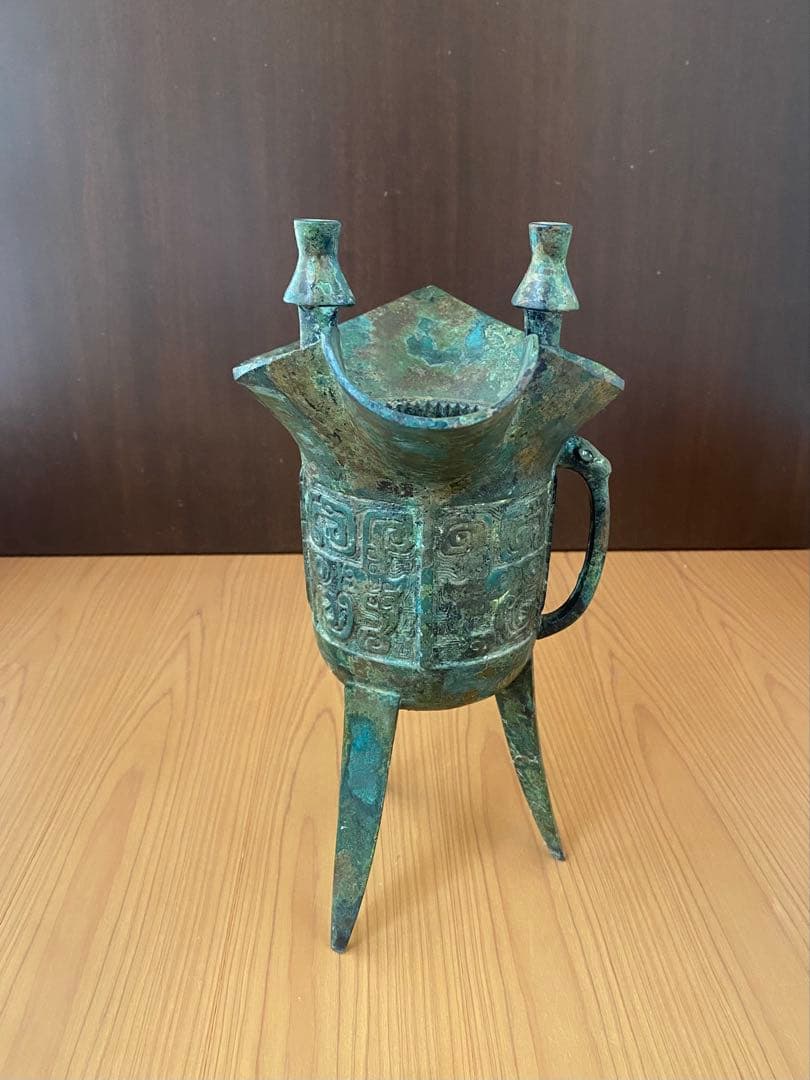 青銅爵 饕餮文爵 青銅器 祭器 中国美術