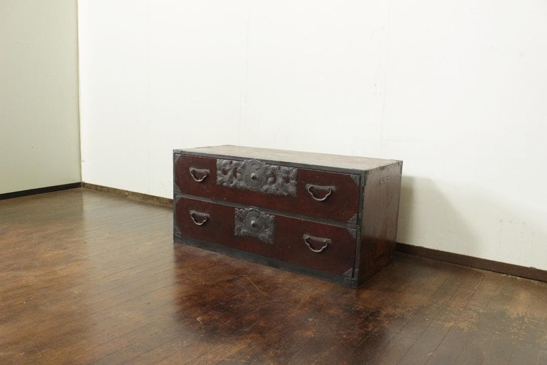 仙台箪笥 唐草金具 木瓜引手 時代箪笥 和箪笥 ローボード