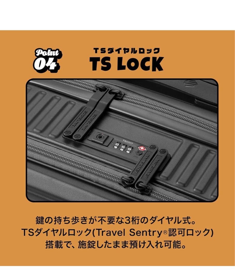 値下げ未使用品EDGELINK スーツケース Mサイズ 52Ｌ