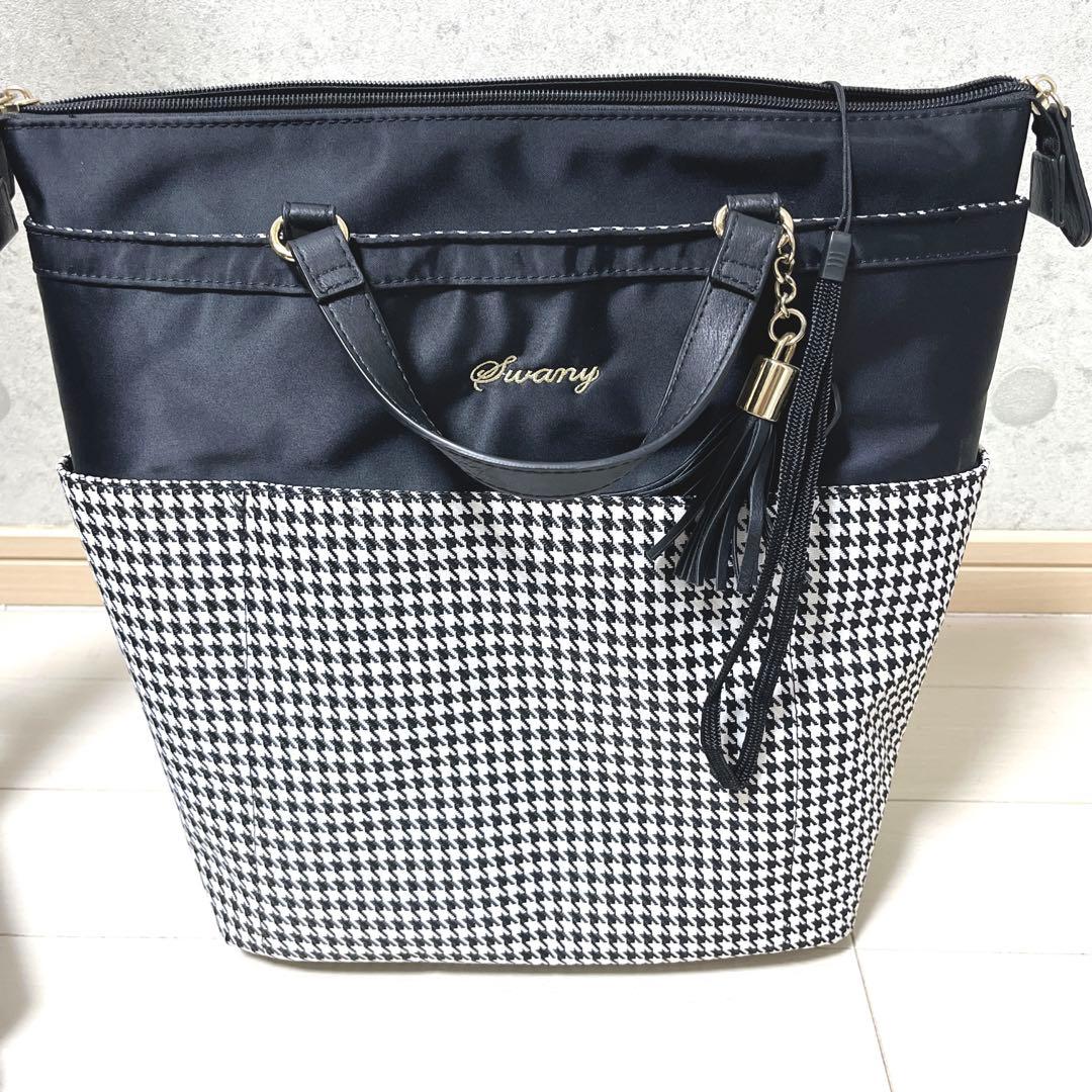 極美品　スワニー　キャリーカート　ショッピングカート　千鳥　多収納　取り外し可
