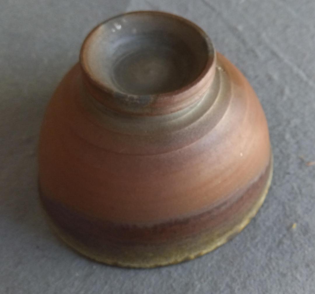 越前焼の名工　白越不朝（塩越窯）自然灰釉究極美逸品　湯呑茶托セット　No:12
