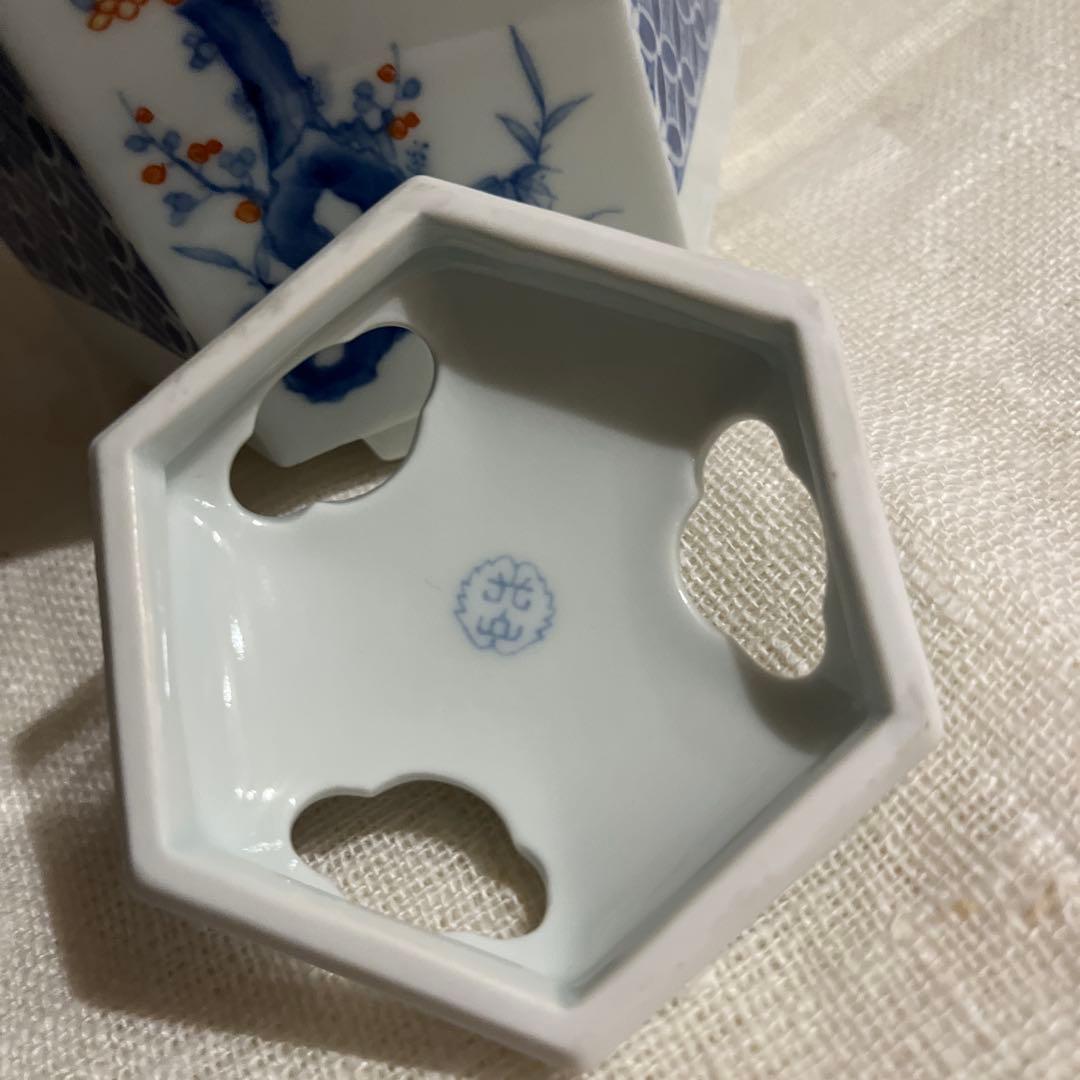 色鍋島焼　高山窯　松竹梅　香炉　茶道　香道