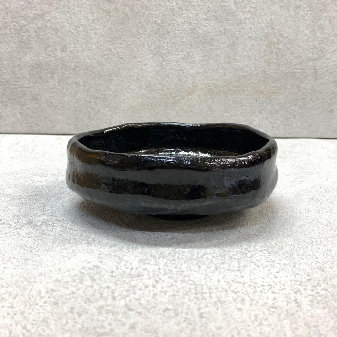 A-11 茶碗 佐々木昭楽 黒平茶碗 共箱 平茶碗 茶道具 茶の湯 黒楽茶碗 樂