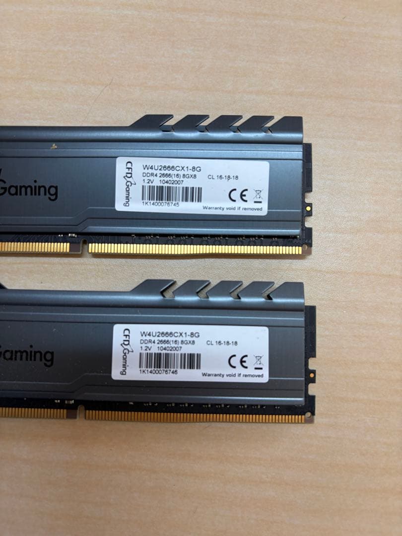 CFD Gaming DDR4 8GB 2666MHz メモリ 2枚 16gb