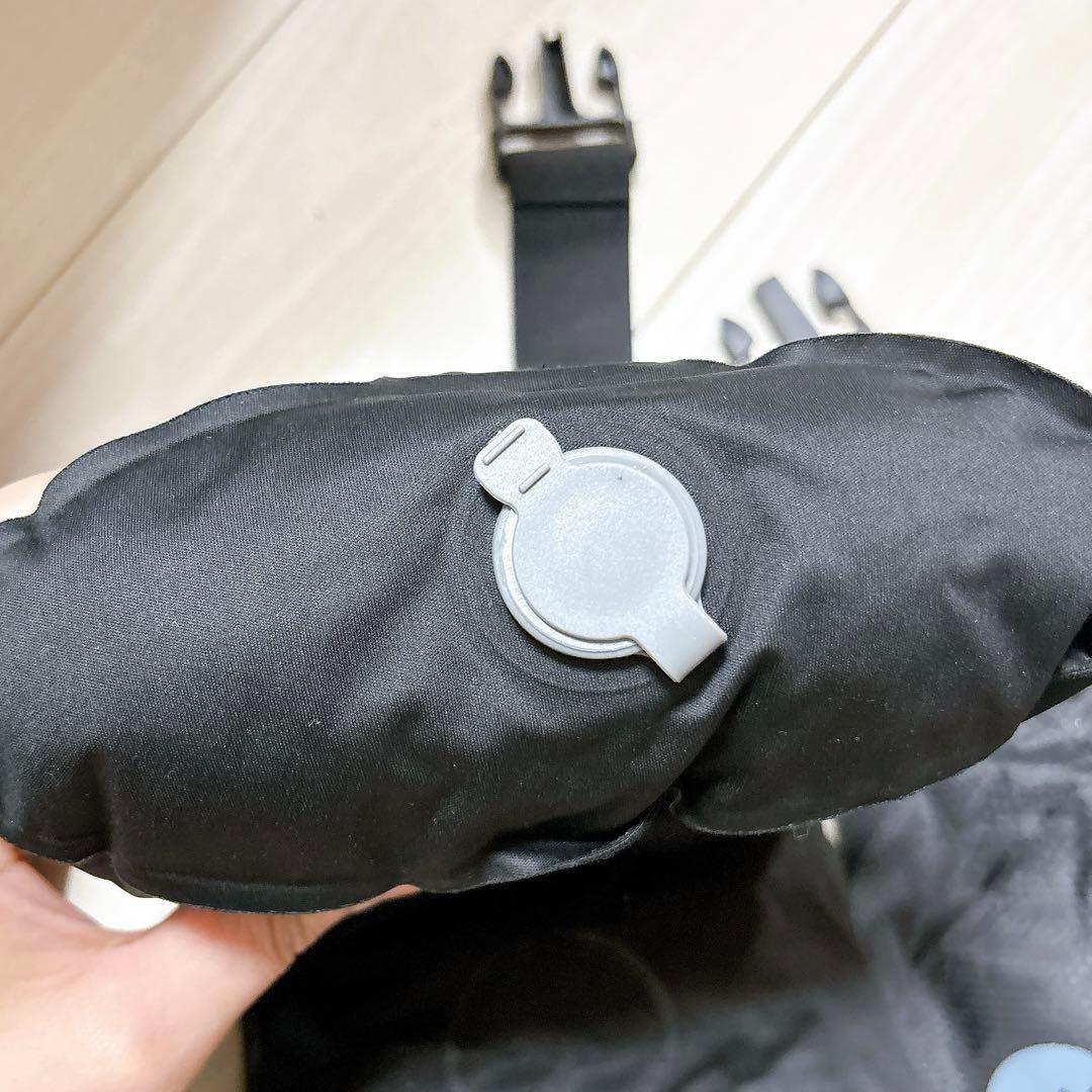 腰まくら 携帯 飛行機 クッション エアー腰枕 腰当て ブラック 未使用