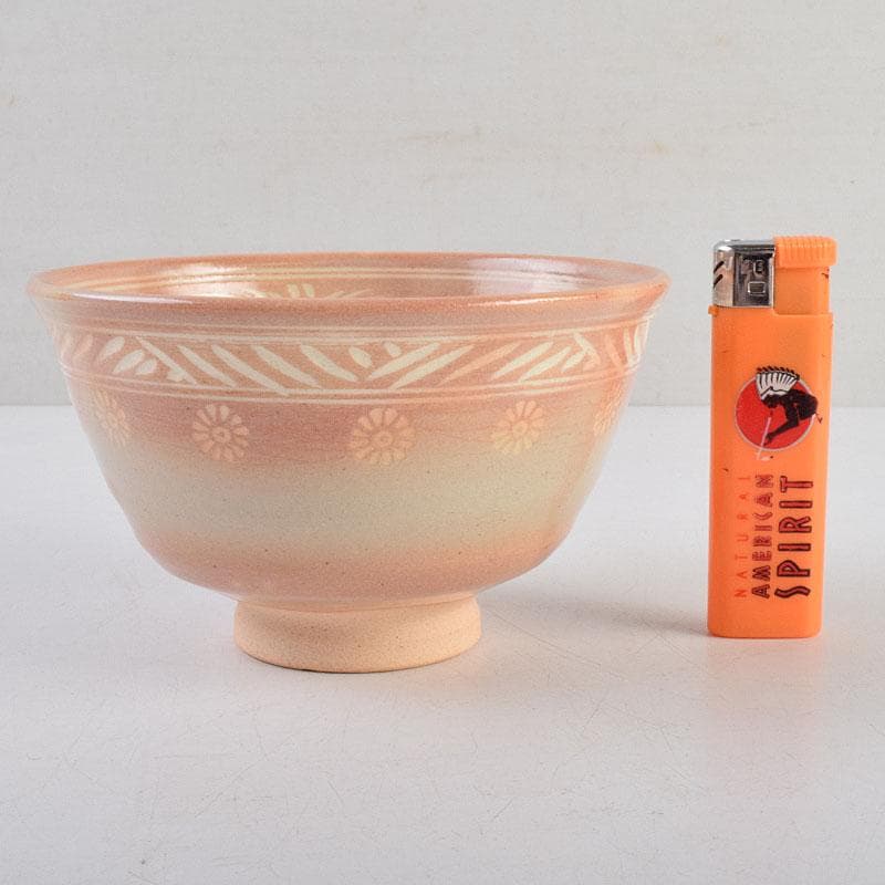 茶道具　京焼　田中渓峰作　御本三島　花文　数茶碗　十客　共箱　M　R9581H