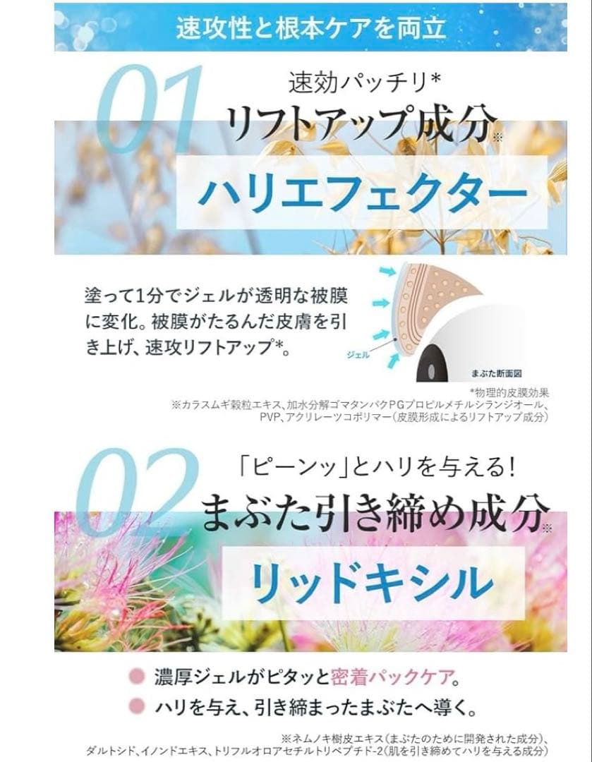北の快適工房　リフトアップアイジェル　新品1本＋クリアストロングメソッド使用途中