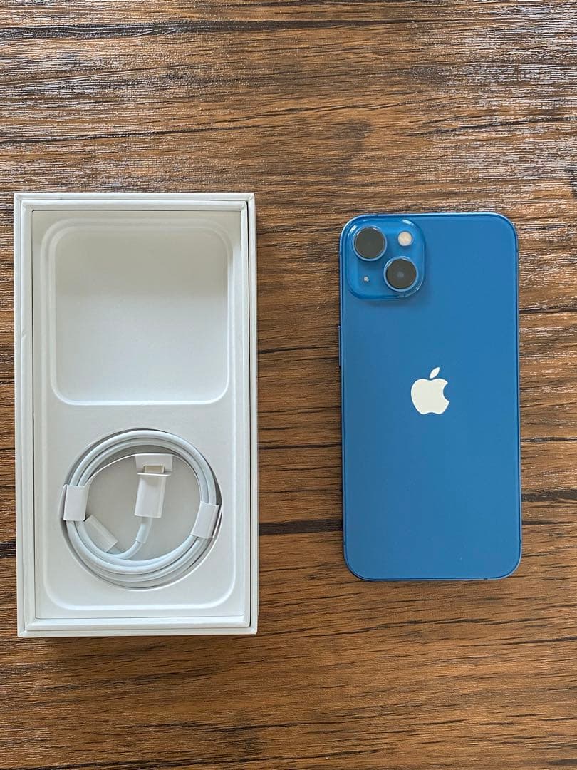 iPhone 13 Blue 128GB 本体 /箱 /未使用充電ケーブル付き