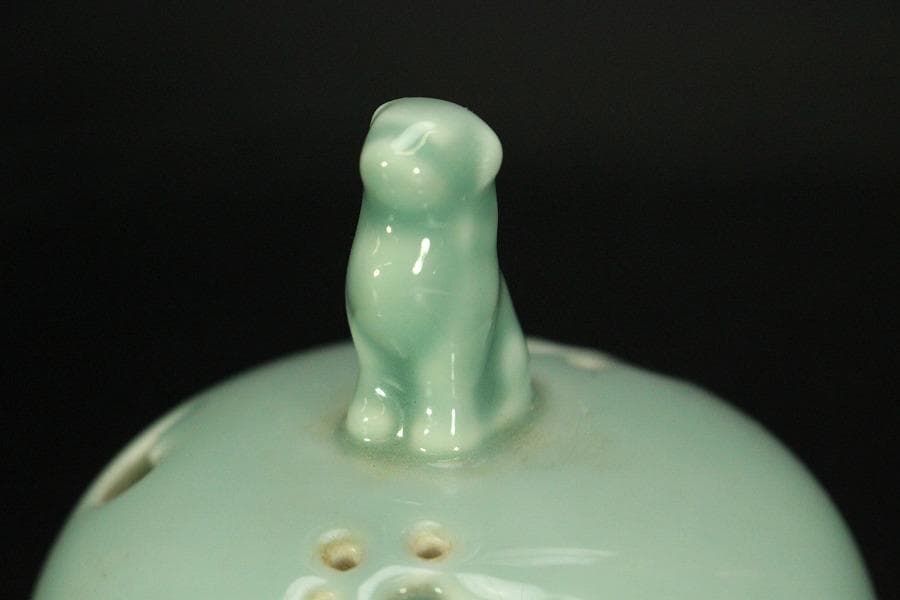 深川製 獅子蓋 香炉 共箱(ZE821)