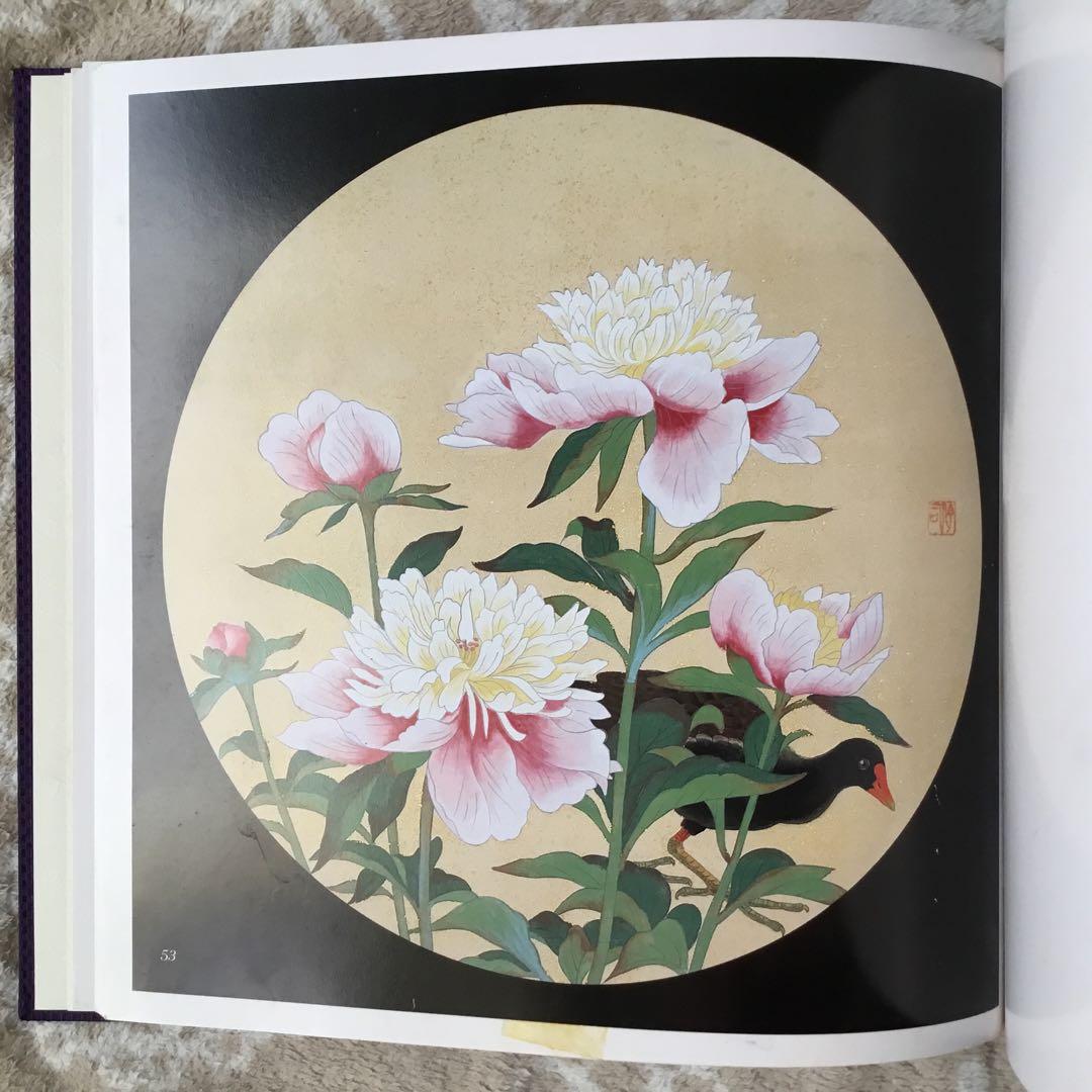 ぷ*く様 岡山伝統工芸品　烏城彫　木製壁掛け　牡丹（安立寺天井絵より）直径39㎝