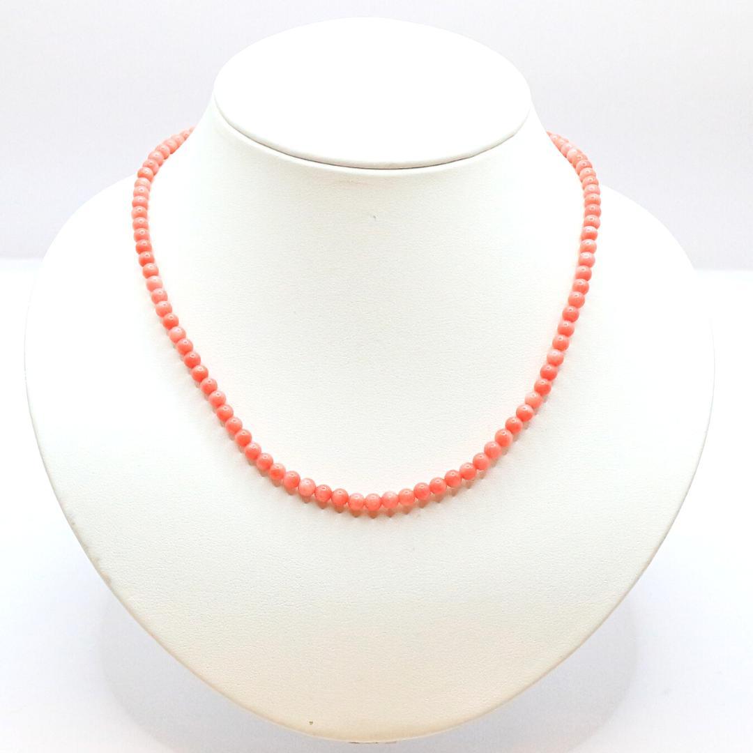 ピンクコーラル（染） ビーズ ネックレス beads268