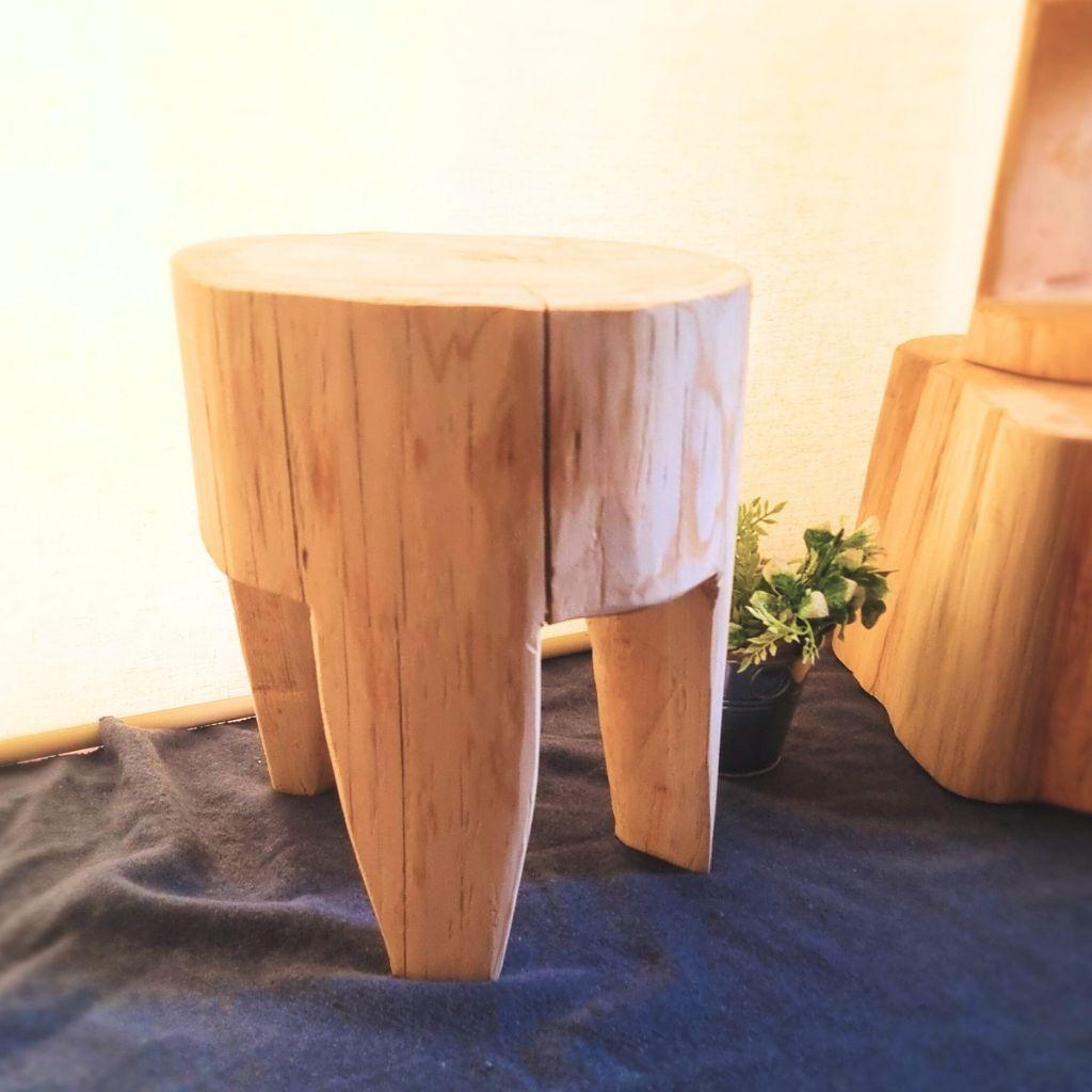 ひのきの椅子 高さ36cm 切株テーブル・スツール