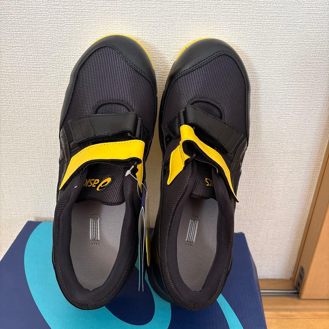 新品未使用！asics 安全靴 黒/黄色 ベルクロ　26.5
