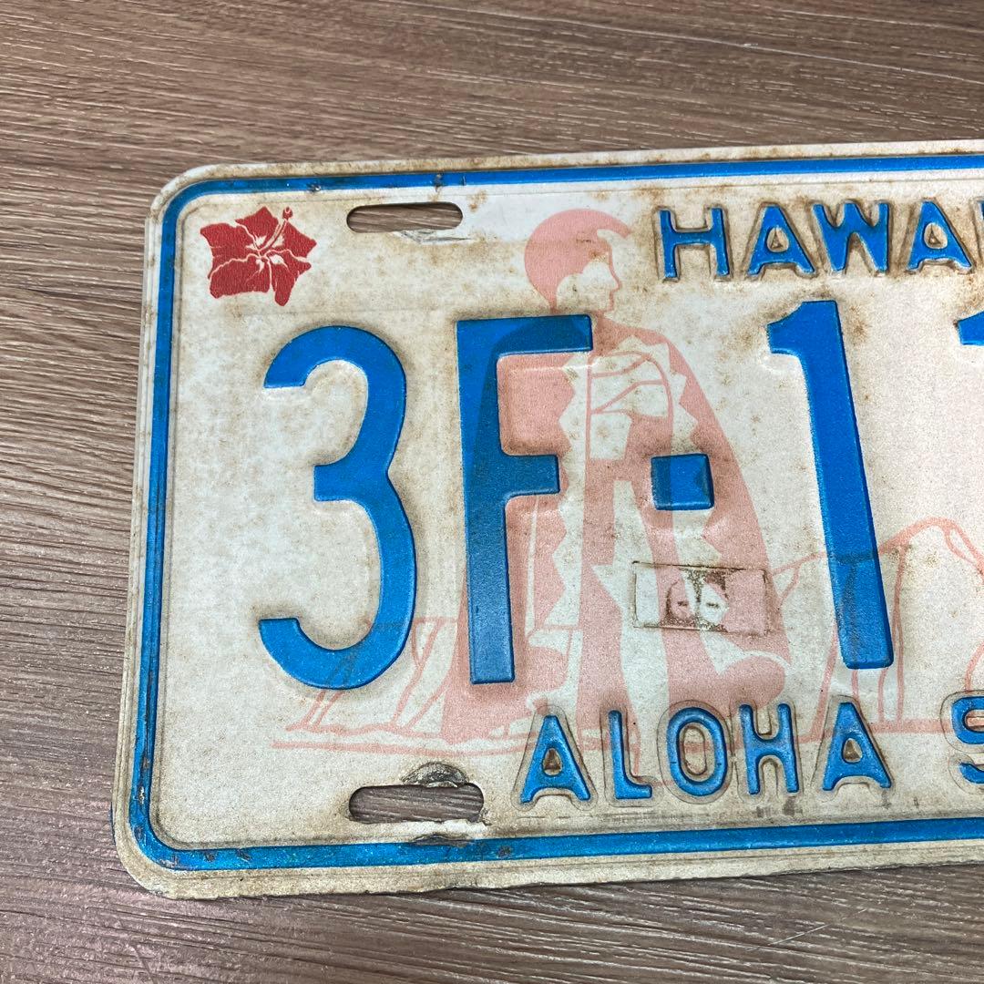 3F 希少 1970年代 ハワイ州 ナンバープレート カメハメハ大王 ビンテージ