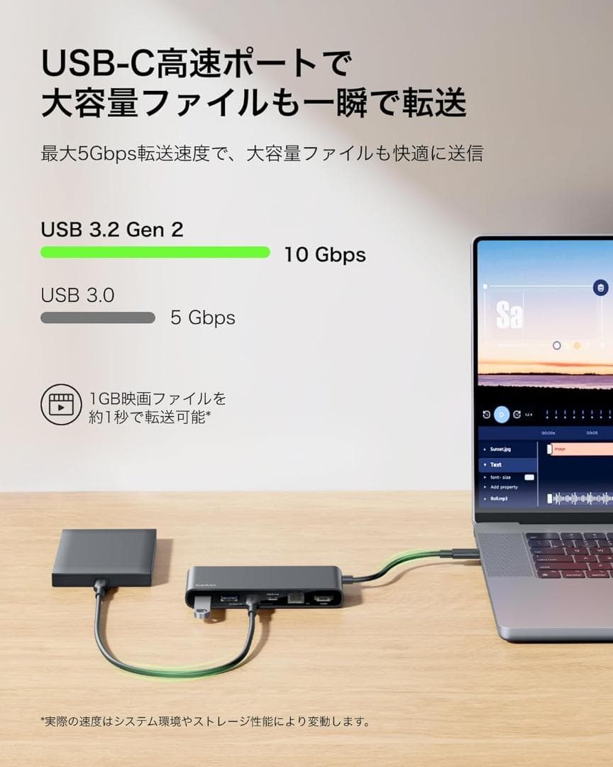 Belkin USB-C 8-IN-1 マルチポート ハブ2.5Gbps 4K