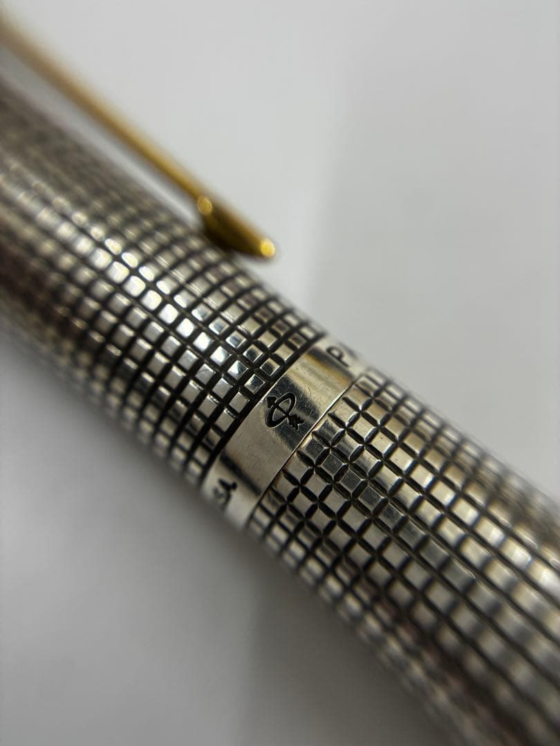 Parker スターリングシルバー 万年筆 チェック柄