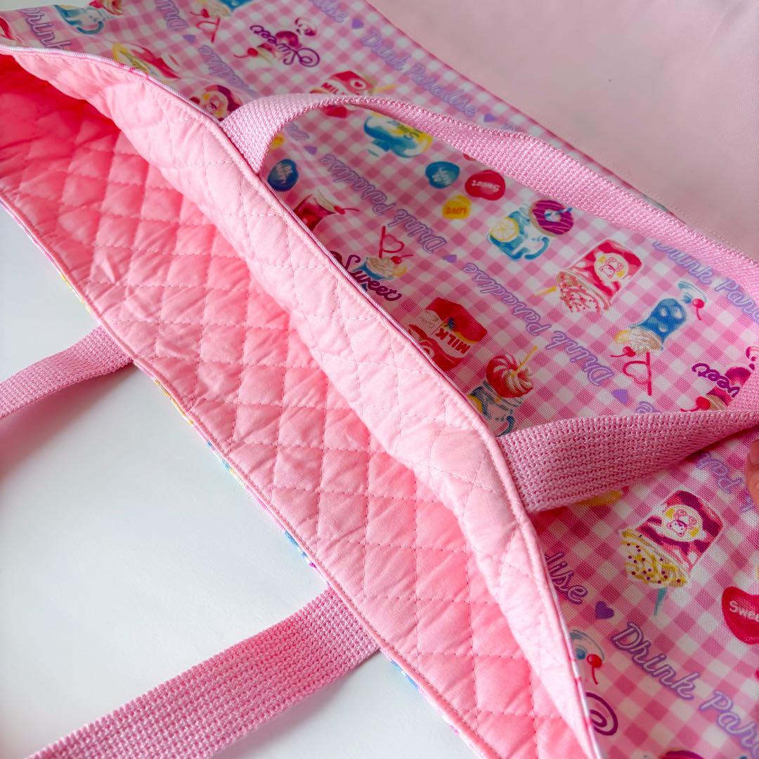 入園入学5点セット 女の子 ピンク ドリンク柄 レッスンバッグ 体操服袋