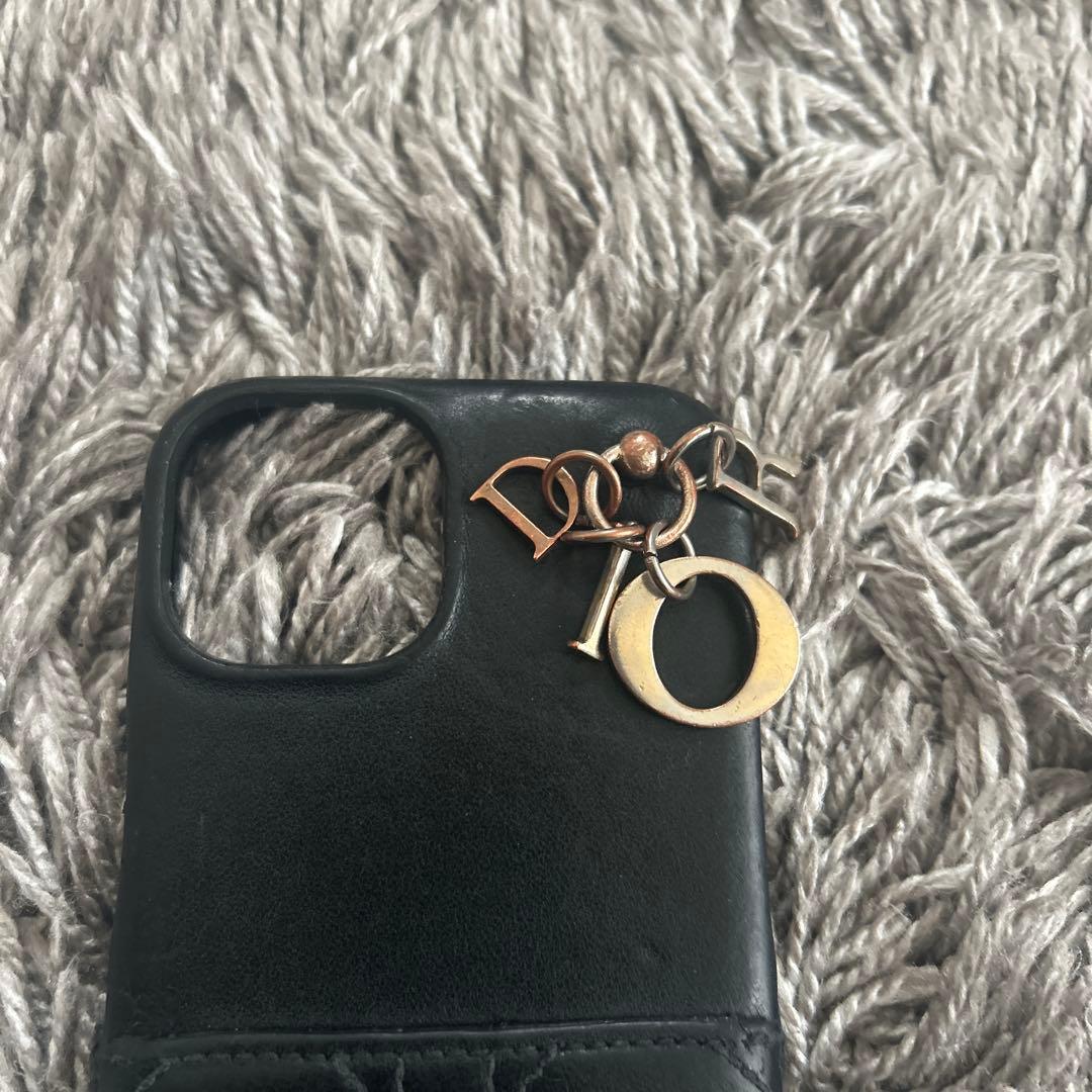 Lady Dior ブラックレザー iPhone14 ケース
