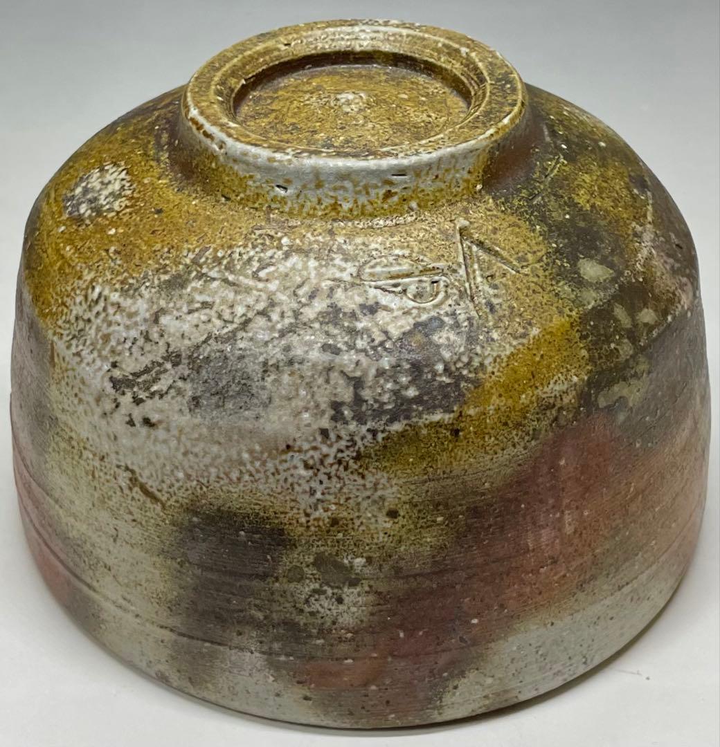 県指定重要無形文化財　山本出　備前茶碗　備前焼　四方桟共箱　共布　栞　h0507