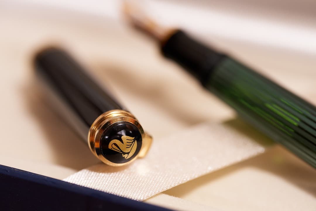 【極美品】Pelikan M400 緑縞 M 長原氏調整済 旧仕様（透過縞）