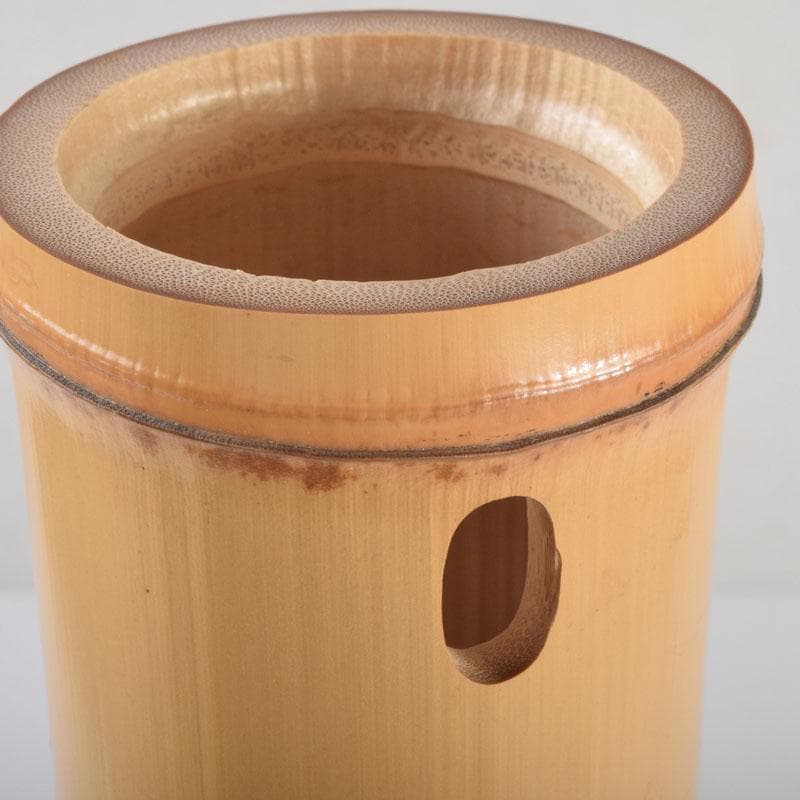 茶道具　竹林作　淡々斎好写　古竹　鯉口切花入　前大徳　福本積應極め箱　N8622
