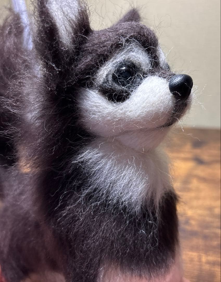 羊毛フェルト 犬　チワワブラックタン