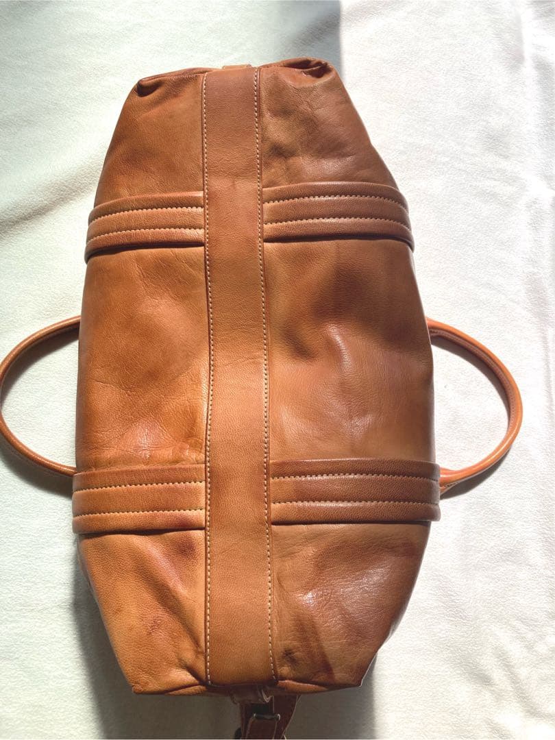 genten オールレザー　ボストンバッグ　ブラウン系　美品