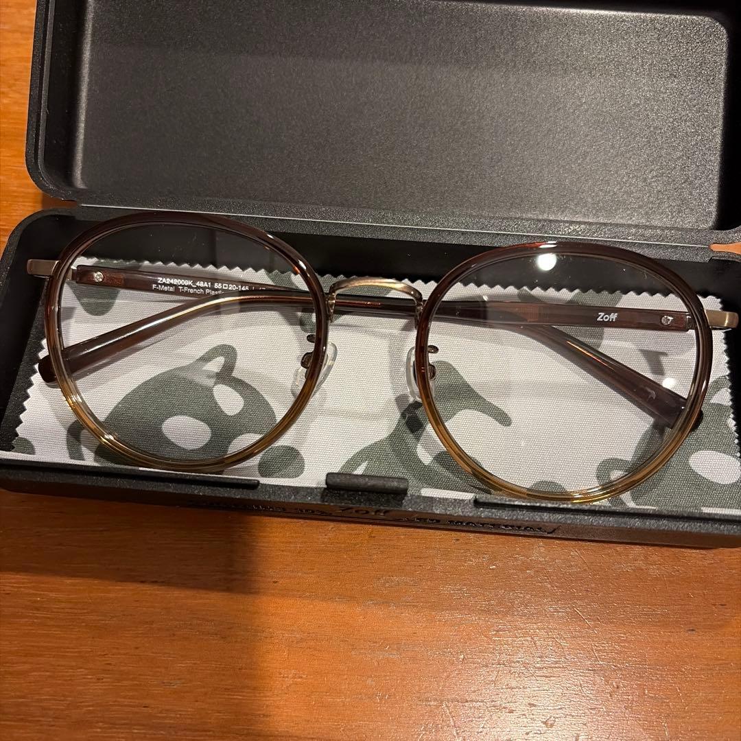 Zoff 中顔面短縮みえ眼鏡　ブラウン