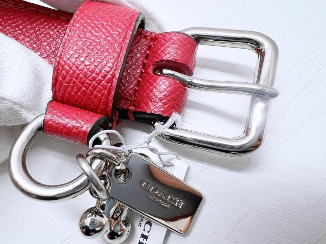 使用感なし　美品　COACH　コーチ　ドッグカラー　首輪　レッド　シルバー