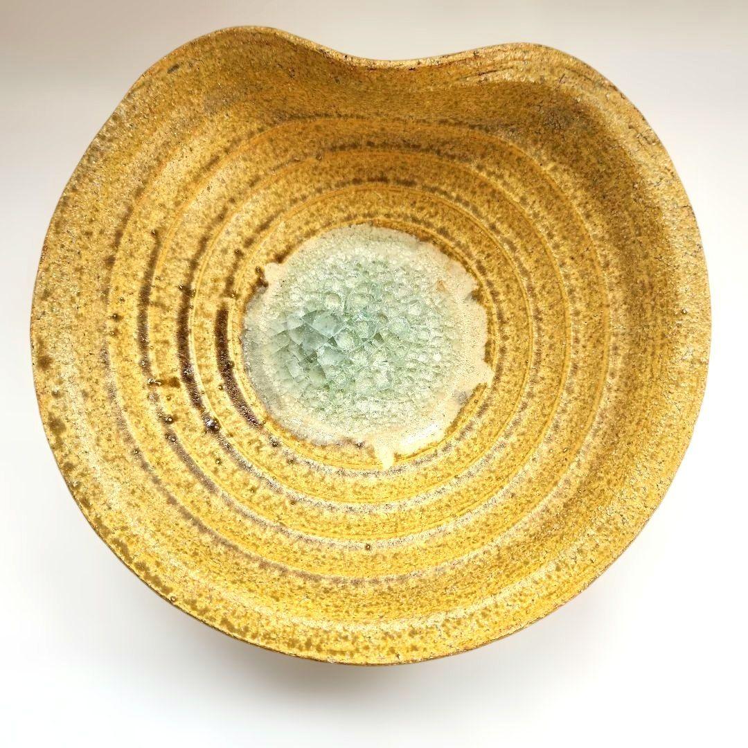 水盤 花器 陶器 三つ足 ガラス入り 生け花 華道 茶道具 インテリア