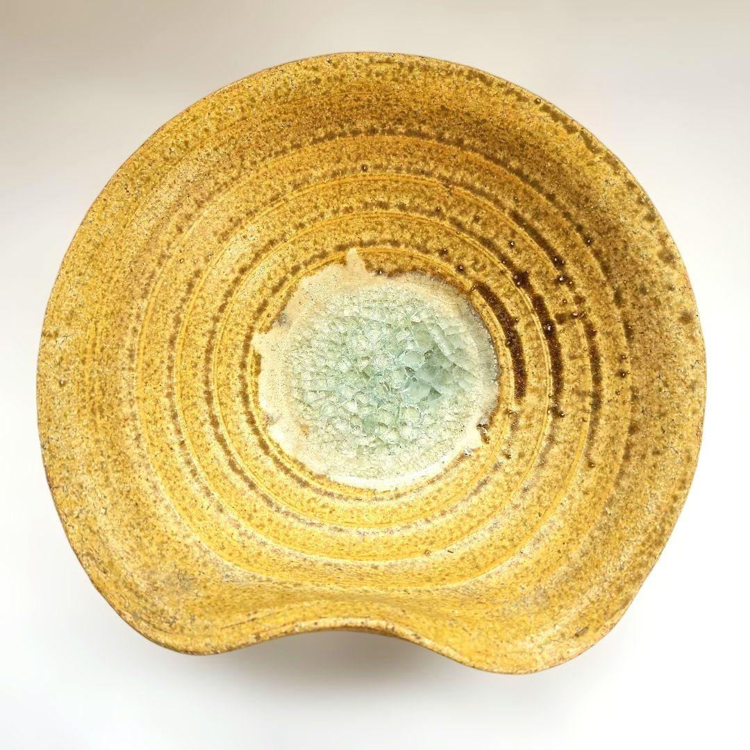 水盤 花器 陶器 三つ足 ガラス入り 生け花 華道 茶道具 インテリア