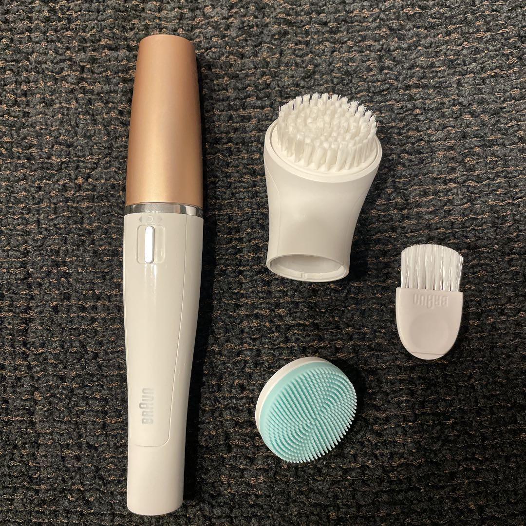 ブラウン　電動フェイス用脱毛器&洗顔ブラシ
