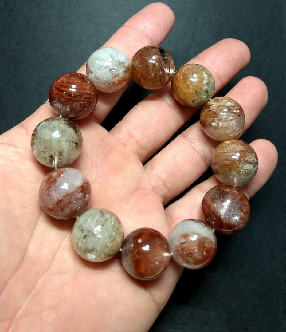 【希少,大玉】ラビットファーガーデンクォーツ　１９㎜　ブレスレット　美品　天然