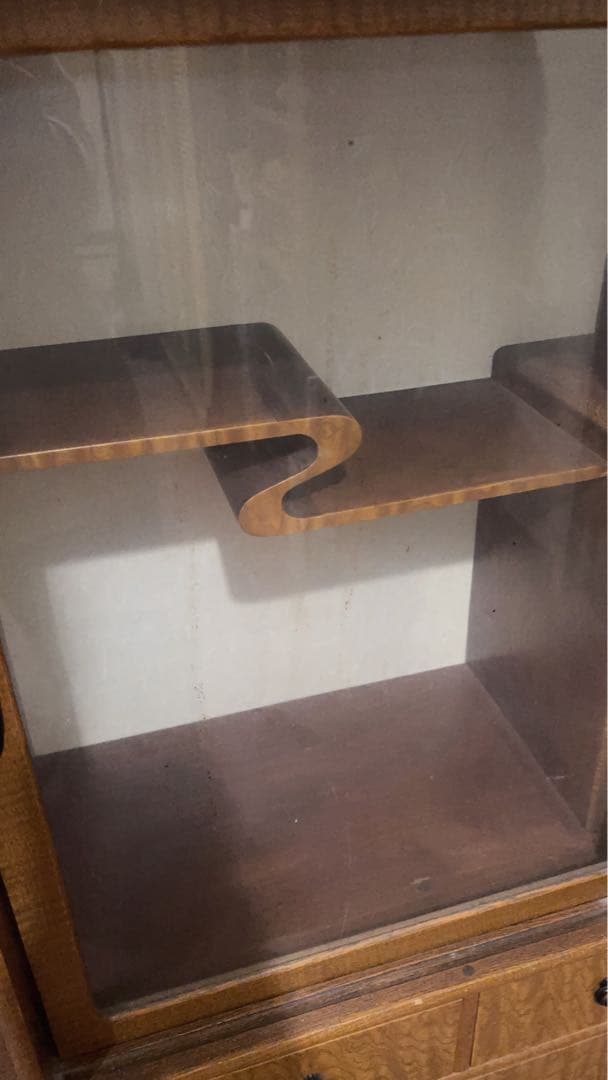 和家具 茶箪笥 飾り棚 昭和レトロ アンティーク 杢目