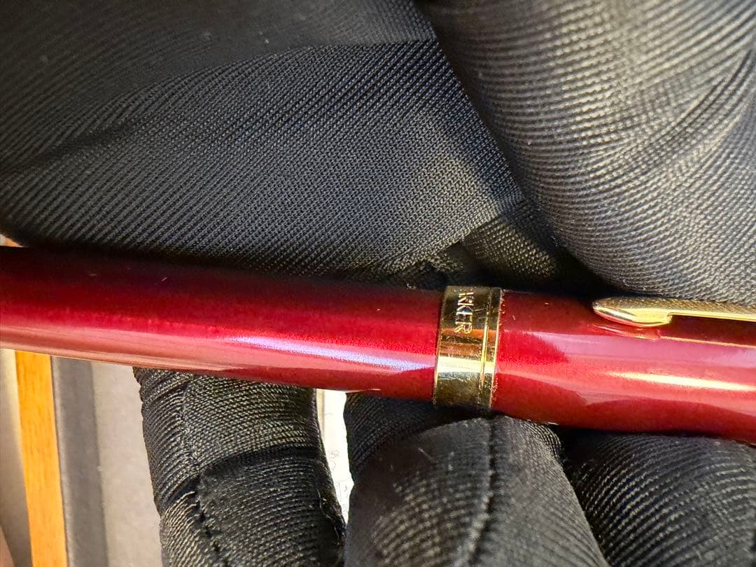 Parker 赤 万年筆 専用ケース付き　18K-750 750 K18