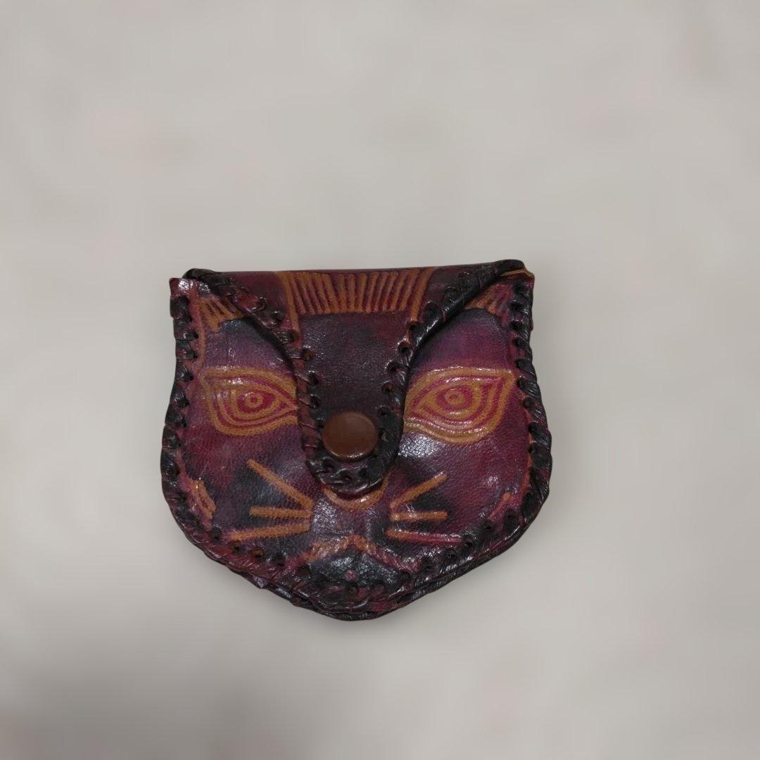 ハンドメイド　レザークラフトのポーチ・巾着・小銭入れセット