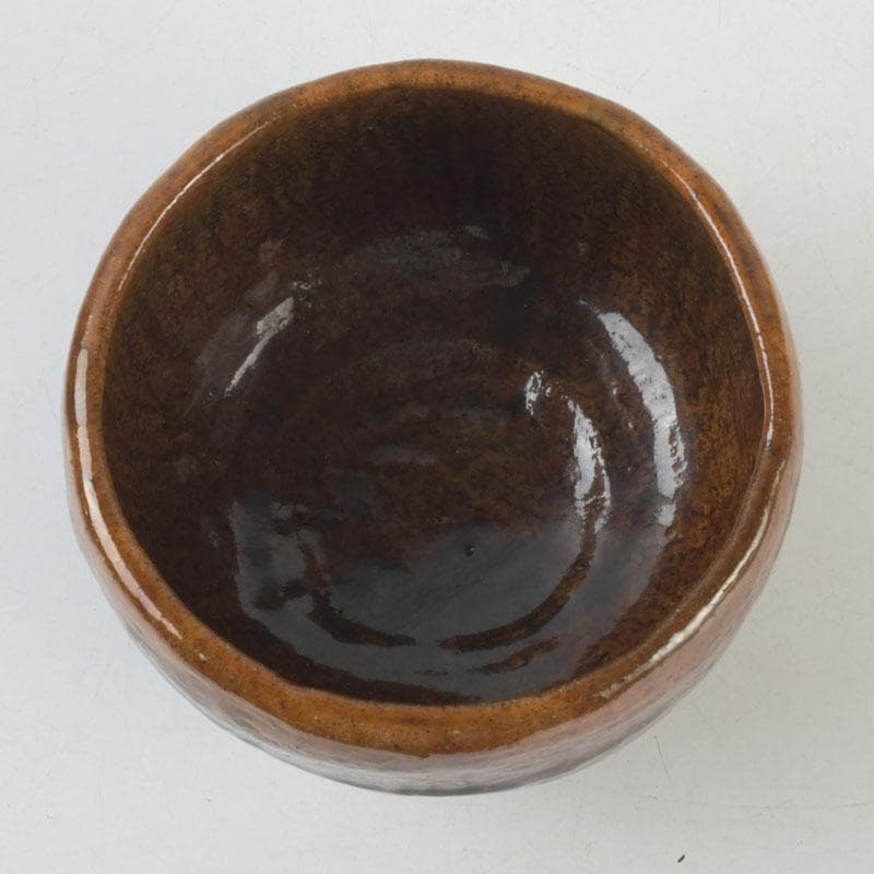 茶道具　大樋焼　大樋長楽造　飴釉　茶碗　共布共箱　C　9257