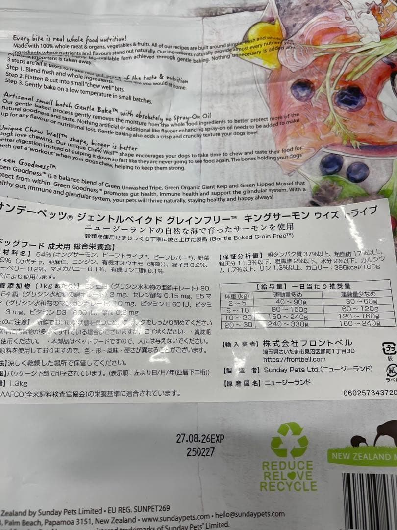 サンデーペッツドッグフード2個セット 1.3kg
