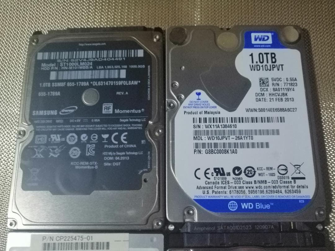 2.5インチ　HDD　1TB2個　500G2個　計3TB 4個セット　特価