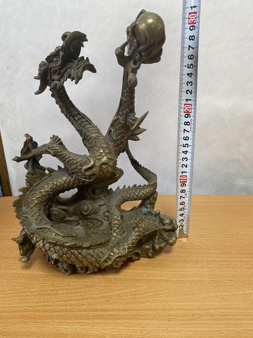 青銅製? ドラゴン彫刻 約30cm