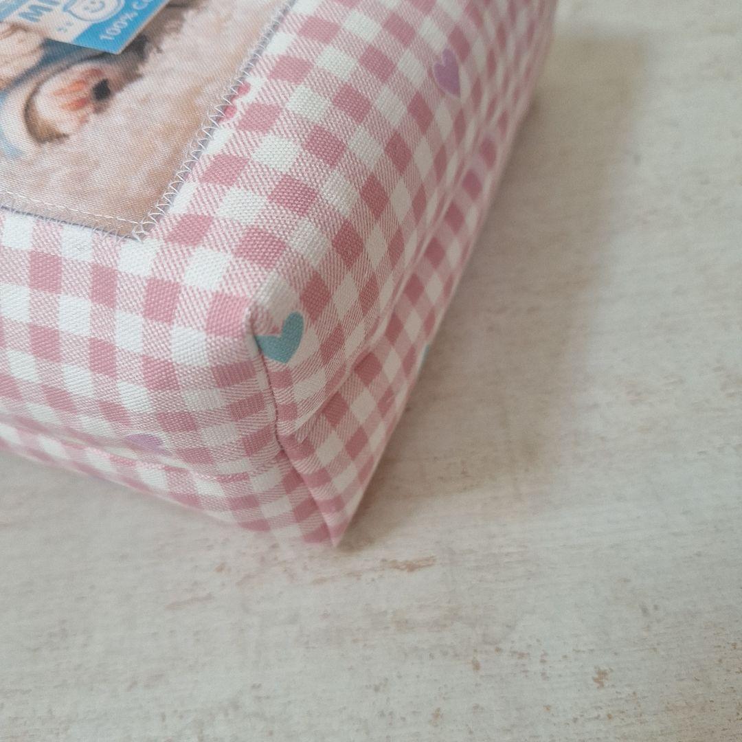 激レアねこパネル生地　ハンドメイド　布バスケット　ミニバック