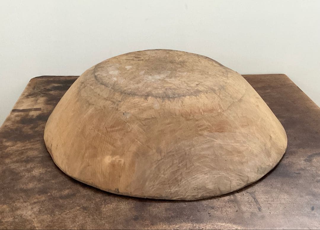 くりぬき　木鉢　こね鉢　木彫　古道具　外径約43cm