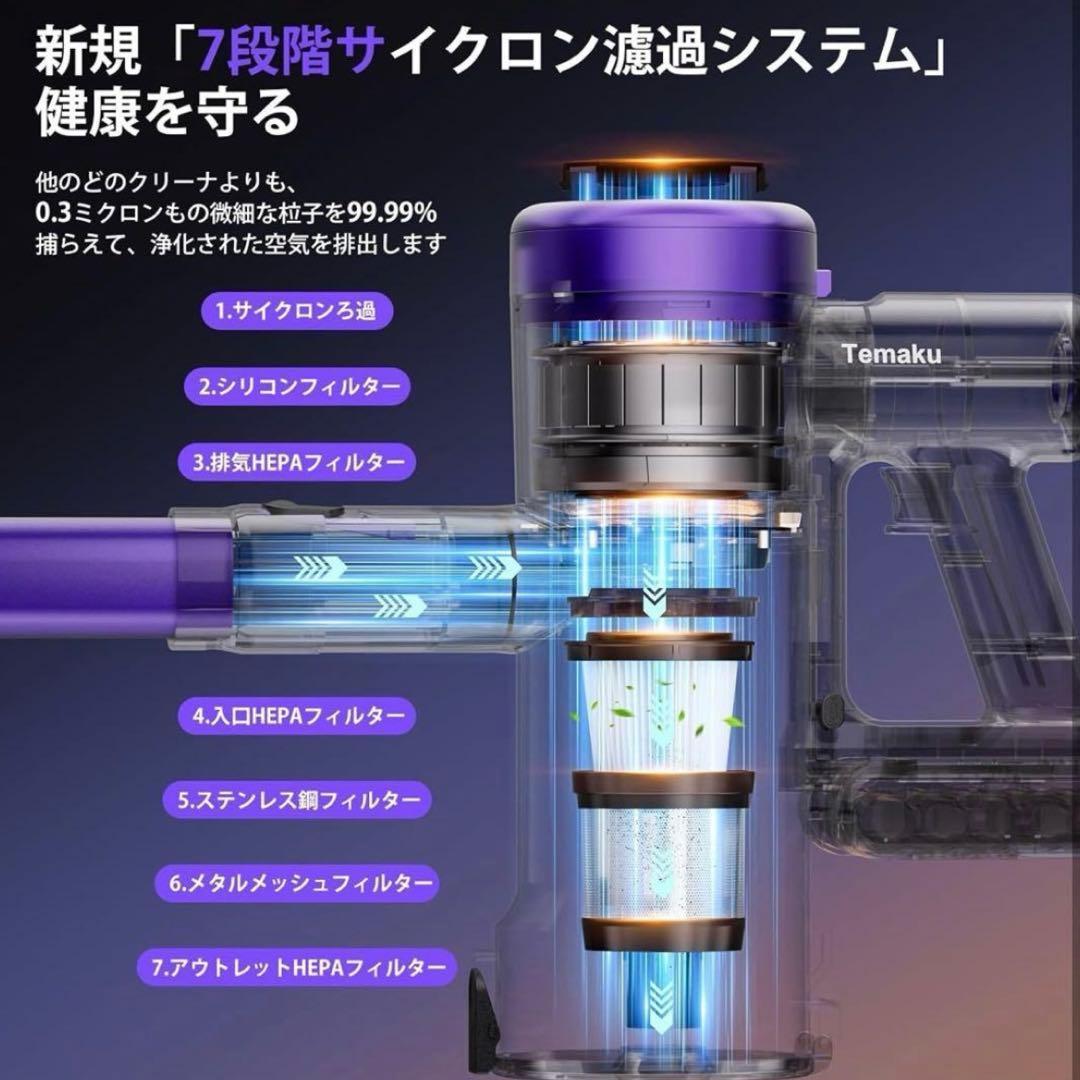 掃除機 コードレス　サイクロン軽量 掃除機 コードレス グリーンLEDライト